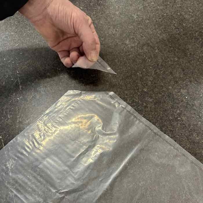 cutting corners from plastic bag